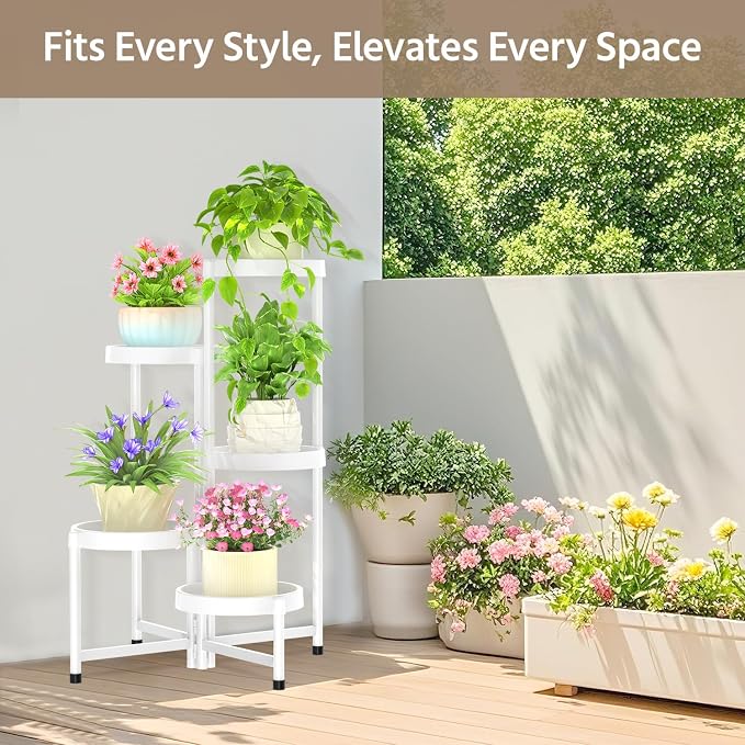 LASZOLA 5 Tiered Folding Plant Stand Indoor - Image 2