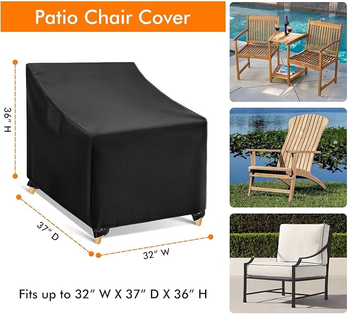 WLEAFJ Outdoor Adirondack Chair Covers Waterproof, Heavy Duty Patio Lounge Deep - Image 2