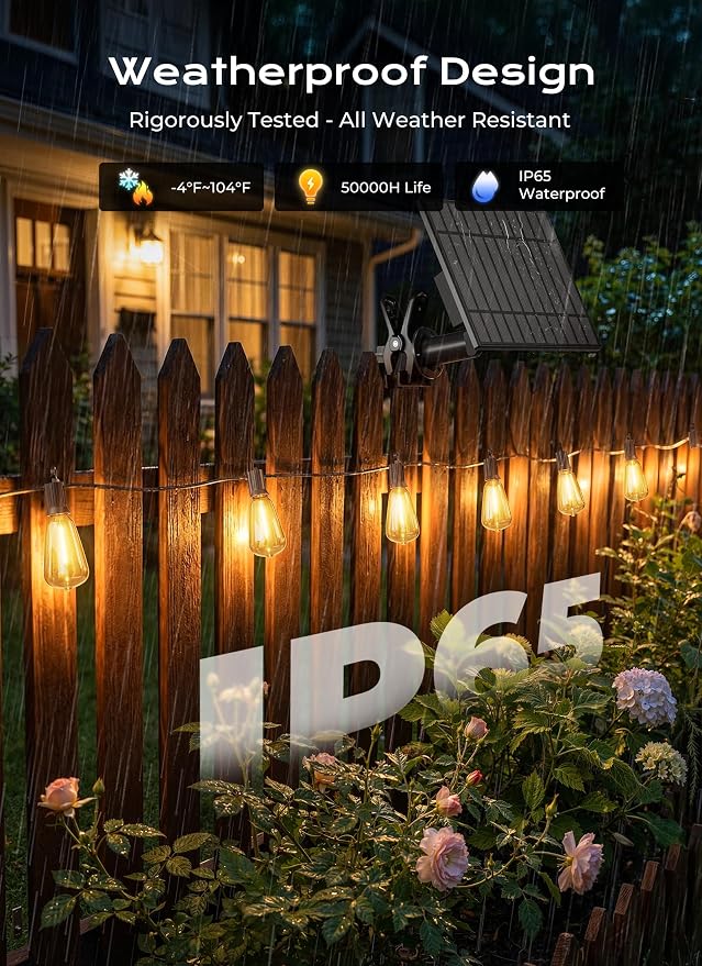 Brightown 151FT Solar String Lights Outdoor Waterproof, Patio Lights - Image 3