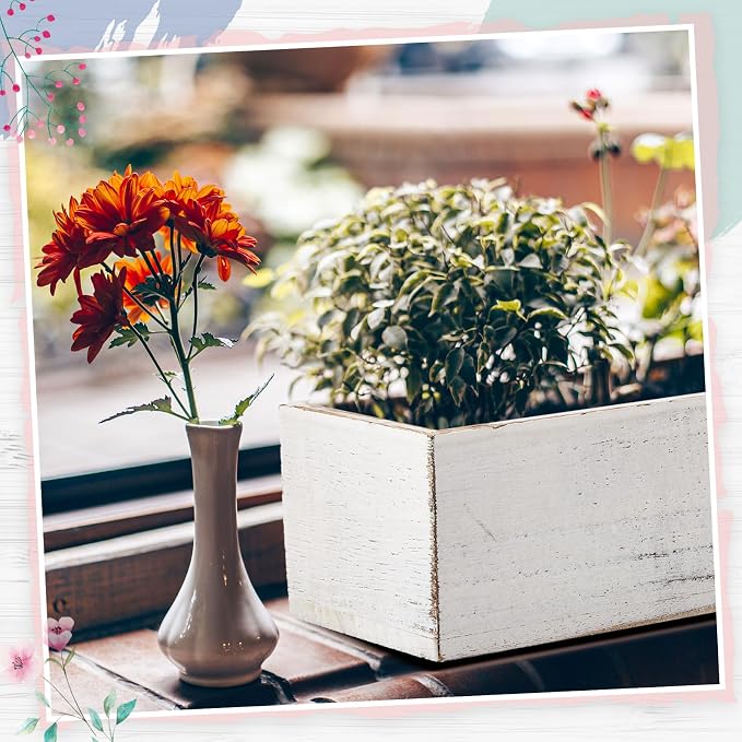 Dandat 4 Set Wood Boxes for Centerpieces 16x4 Inch Rectangle Wooden Planter Box - Image 5