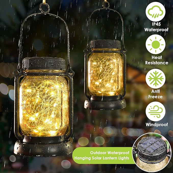 Mlambert 4 Pack Solar Hanging Lantern - Image 3