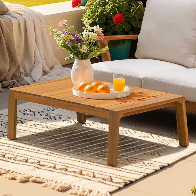 Idzo Jasper Solid Acacia Wood Loveseat Patio Set - Image 5
