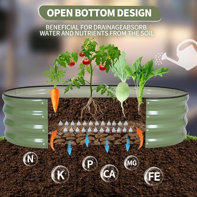 Galvanized Raised Garden Bed Outdoor- 2 Pcs Raised Beds - Image 8