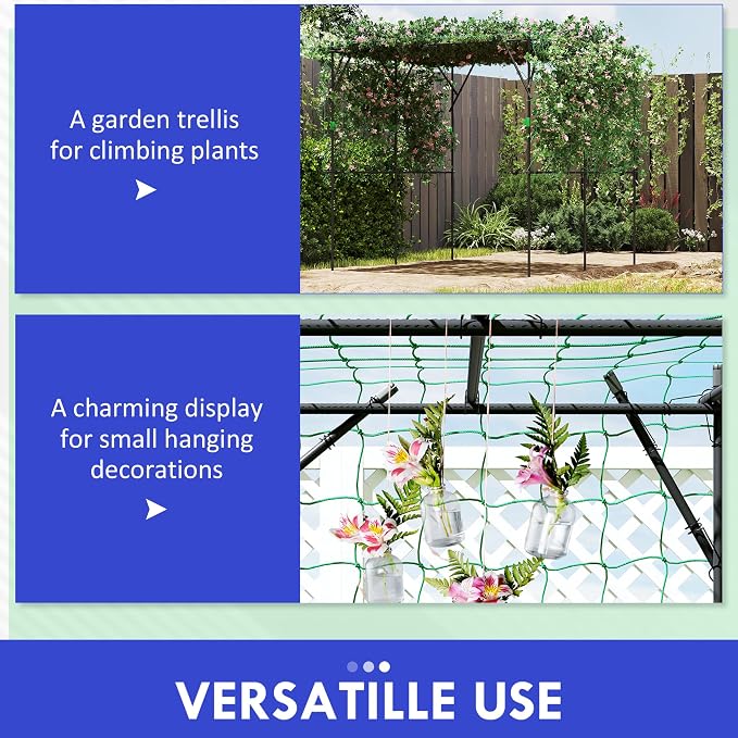 Outsunny Garden Arch Trellis, 7.3 FT Tall Plant Trellis Support, Outdoor - Image 6