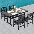 HDPE Dining Table Set for 4, 5-Piece Outdoor Table and Chairs Include 4 Dining by Unknown