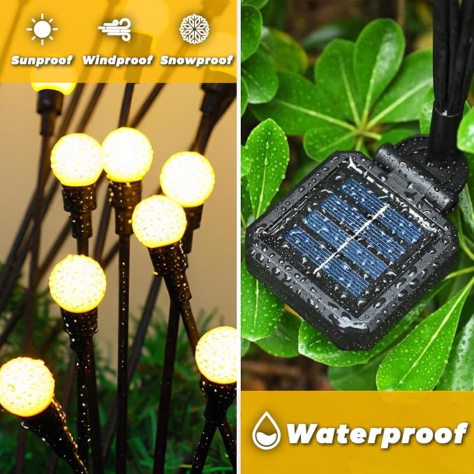 Solar Lights Outdoor-2Pack 16LEDs Solar Garden Firefly Lights Outside, Solar - Image 8