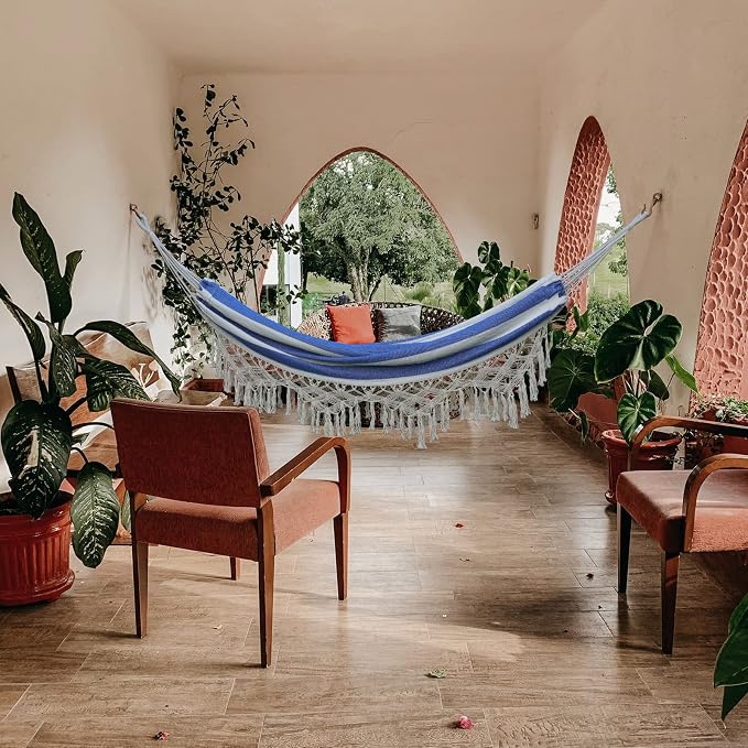 Boho Macrame Hammock with Elegant Tassels - Image 5