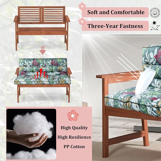 2-3 Seat Swing Replacement Cushion, Outdoor Bench Cushions - Image 5