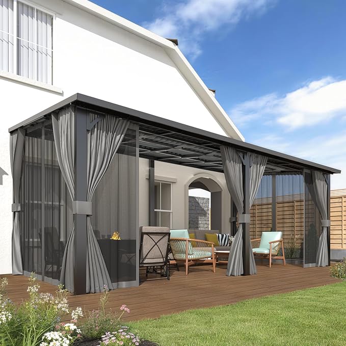 AECOJOY 20'x10' Outdoor Hardtop Metal Gazebo by AECOJOY