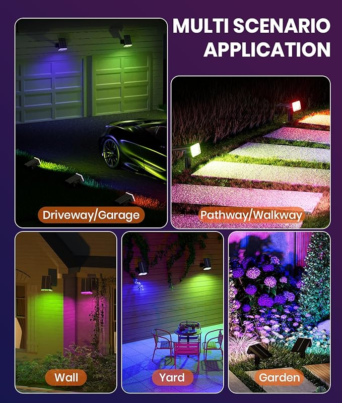 Christmas Solar Spot Lights Outdoor Waterproof 4-Pack, 58 LED Adjustable - Image 7
