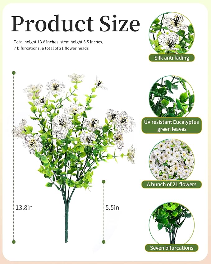 Faux Flowers for Outdoor Planters 16 Bundles UV Resistant Fake Artificial - Image 5