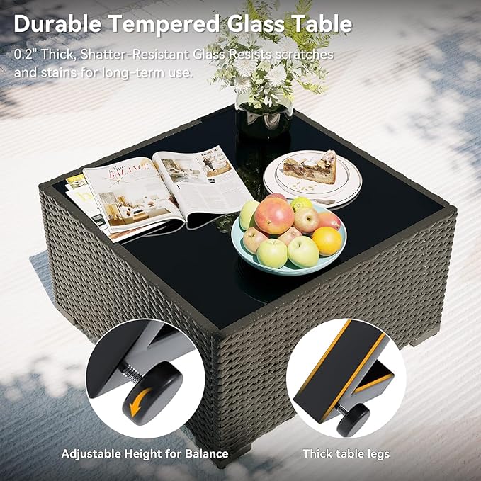 Aoxun Patio Furniture Set with Fire Pit Table, 8 Piece Outdoor Sectional Sofas - Image 9