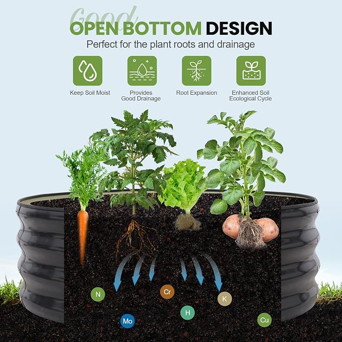 G GOOD GAIN Round Raised Garden Bed - Image 5