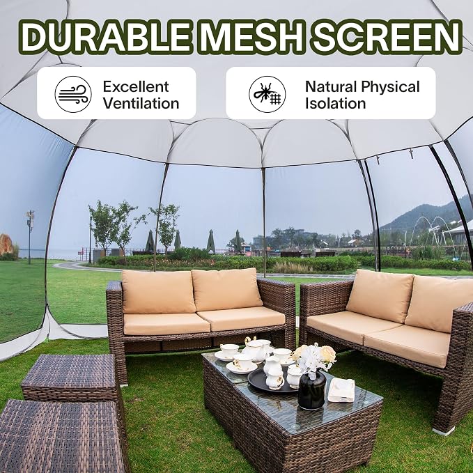Alvantor® Screen House Gazebo, Pop Up Igloo Screened Canopy Tent - Image 2
