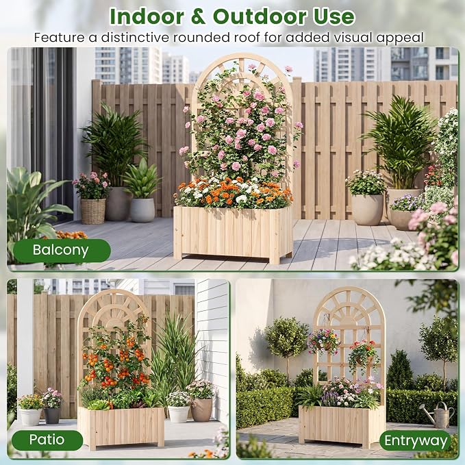 Giantex Wooden Raised Garden Bed - Image 5