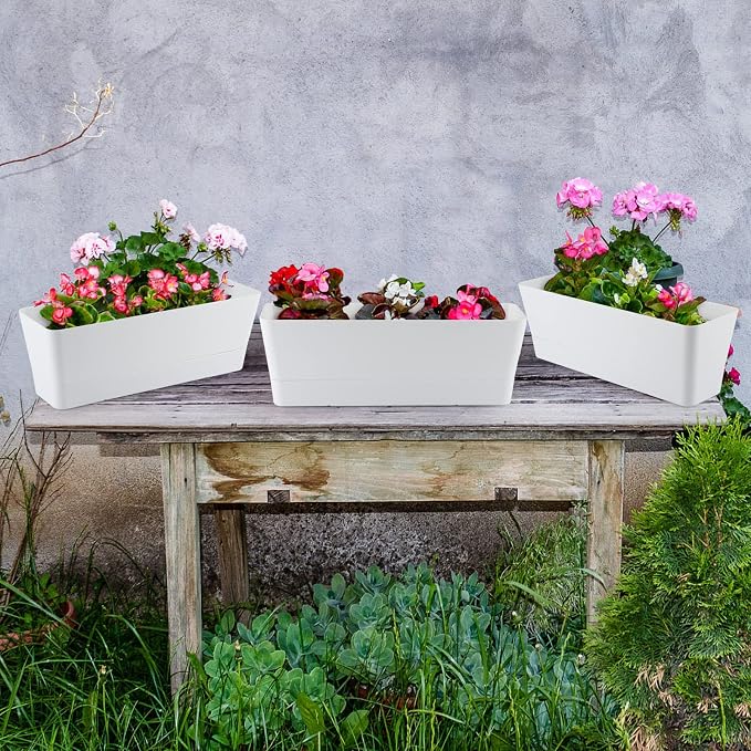 Skelang 3 Pcs Rectangular Plant Pot, Windowsill Container - Image 6