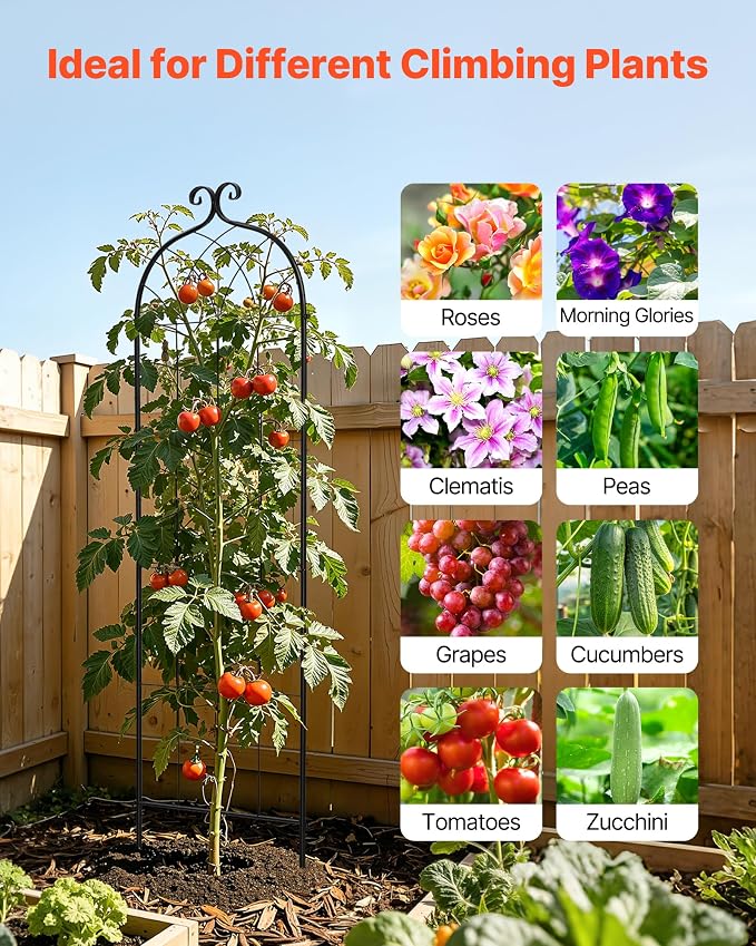 VEVOR Garden Trellis, 71 x 20 inch Rose Trellis, 8 Packs Garden Flower Rose - Image 5
