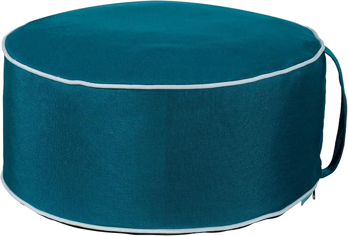 QILLOWAY Indoor/Outdoor Inflatable Stool, Round Ottoman, All Weather Foot Rest by QILLOWAY