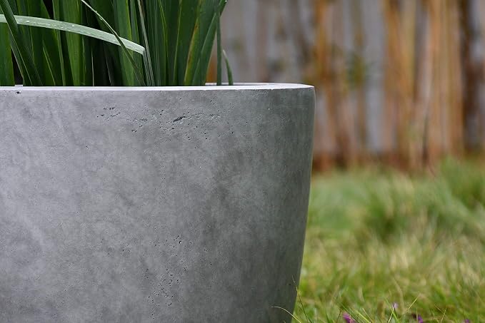 Kante 18 Inch Dia Round Concrete Planter, Indoor Outdoor Large Plant Pot - Image 25