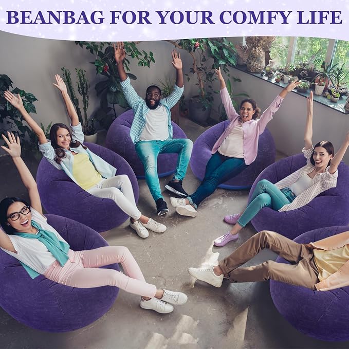 Realspring Inflatable Bean Bag Chairs Outdoor Blow up Camping Chairs Inflatable - Image 7