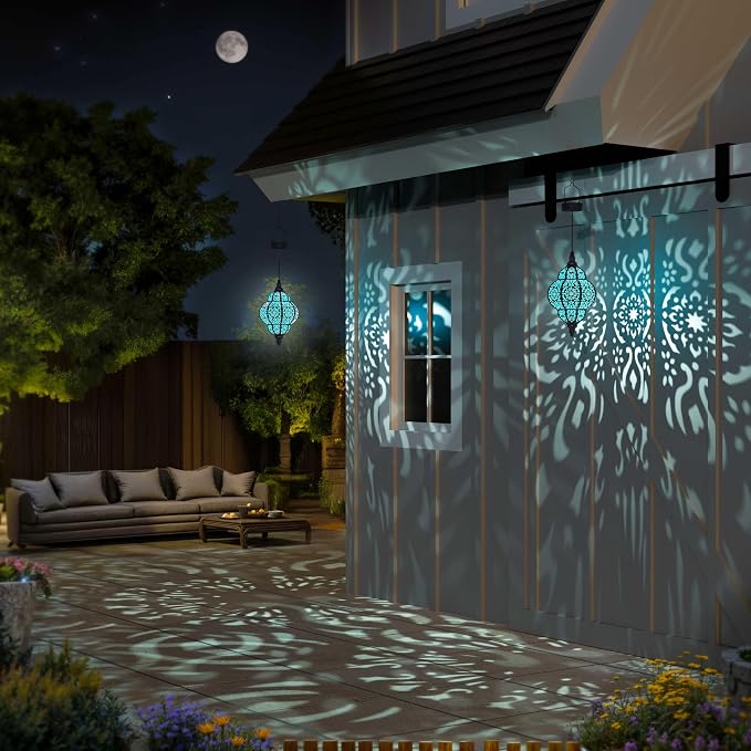 Hanging Solar Lights Outdoor Garden Decor Solar Lantern Waterproof Plastic - Image 4