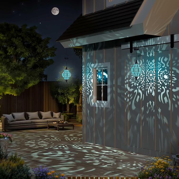 Hanging Solar Lights Outdoor Garden Decor Solar Lantern Waterproof Plastic - Image 5