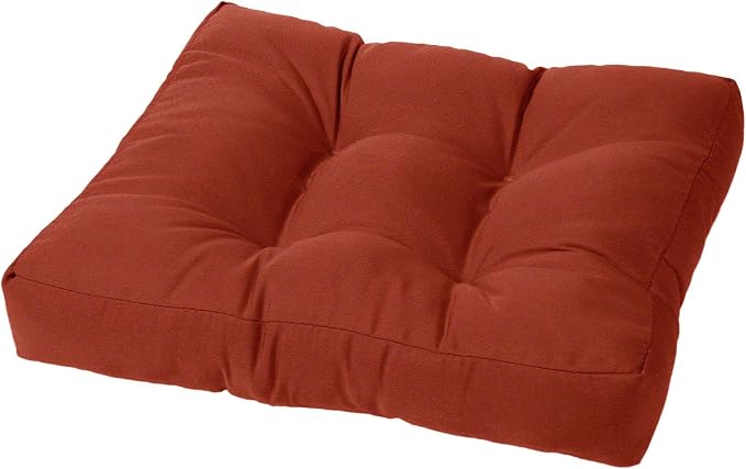 Cushion Source Tufted Ottoman Cushions, Sunbrella Terracotta by CushionSource