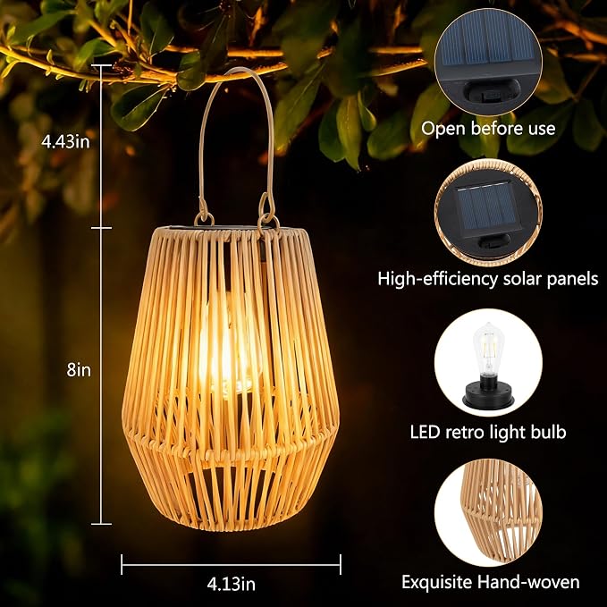 Solar Lanterns Outdoor Waterproof, Hanging Solar Lanterns Outdoor Gifts - Image 5