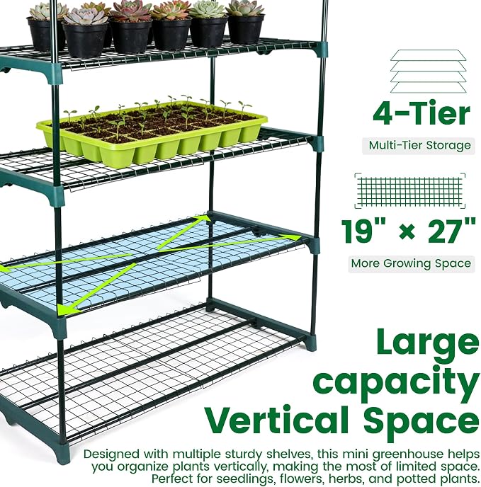 Worth Garden 4 Tier Mini Greenhouse - Image 5