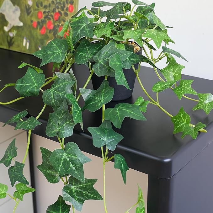 Fake English Ivy Plants in Pots Set of 2 – Realistic Artificial Ivy Greenery - Image 3