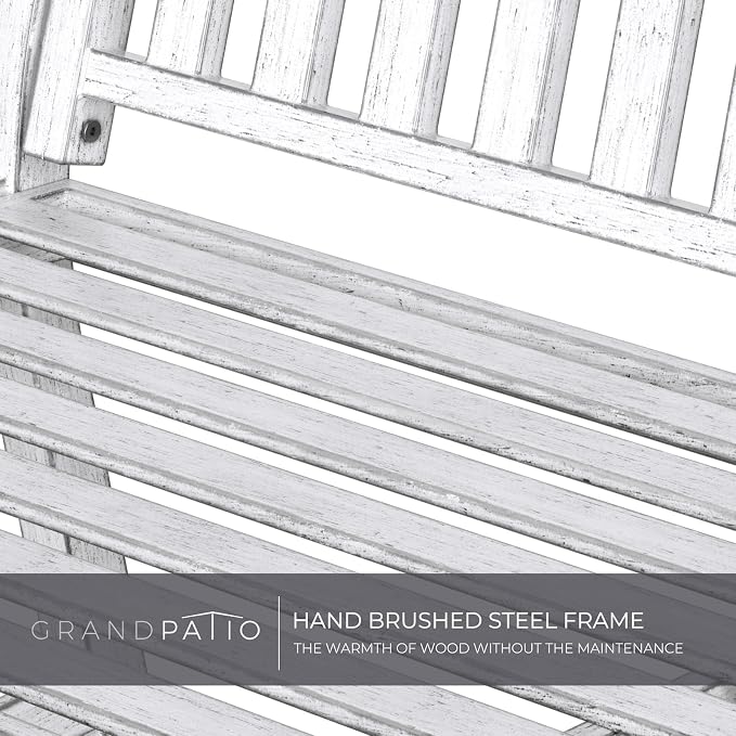Grand patio 52" Farmhouse Outdoor Bench, Garden Benches - Image 7