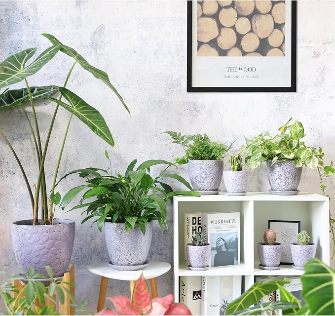 6 Inch Retro Ceramic Planter Set of 2 - Image 7