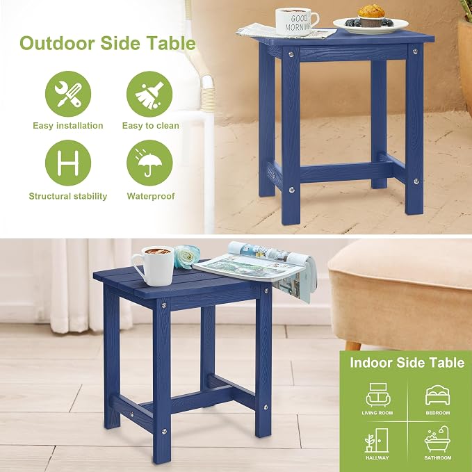 Y&M Outdoor Side Table, HIPS Adirondack Small Single Table, Waterproof Square - Image 6