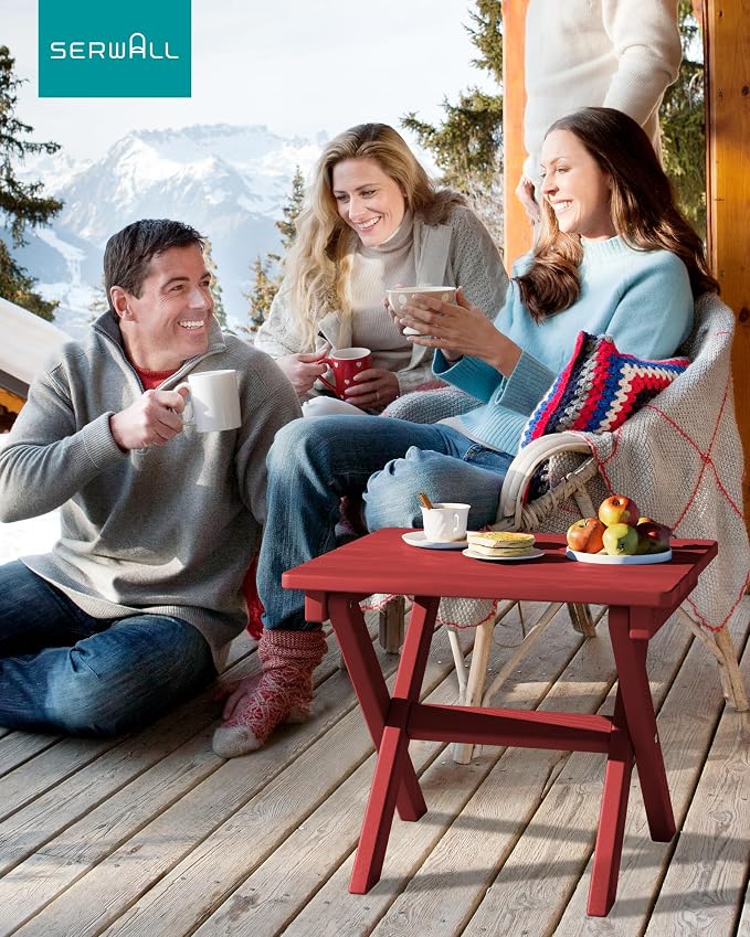 SERWALL Folding Outdoor Side Table Set of 4, Small Adirondack Side Table - Image 2