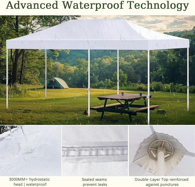LIUJIAYI Pop Up Canopy Replacement Top, 10x20 Heavy Duty 500D UV Protection - Image 4