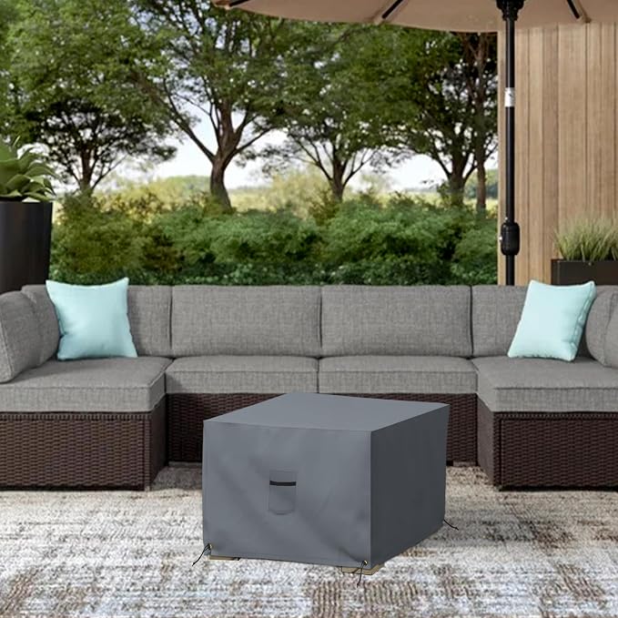 Covers & All Outdoor Ottoman Cover, 12 Oz PVC Coated Polyester, Waterproof - Image 7