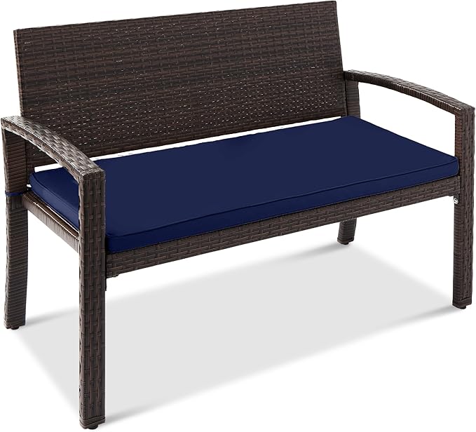Best Choice Products Outdoor Bench 2-Person Wicker Garden Patio Benches Seating by BestChoiceProducts