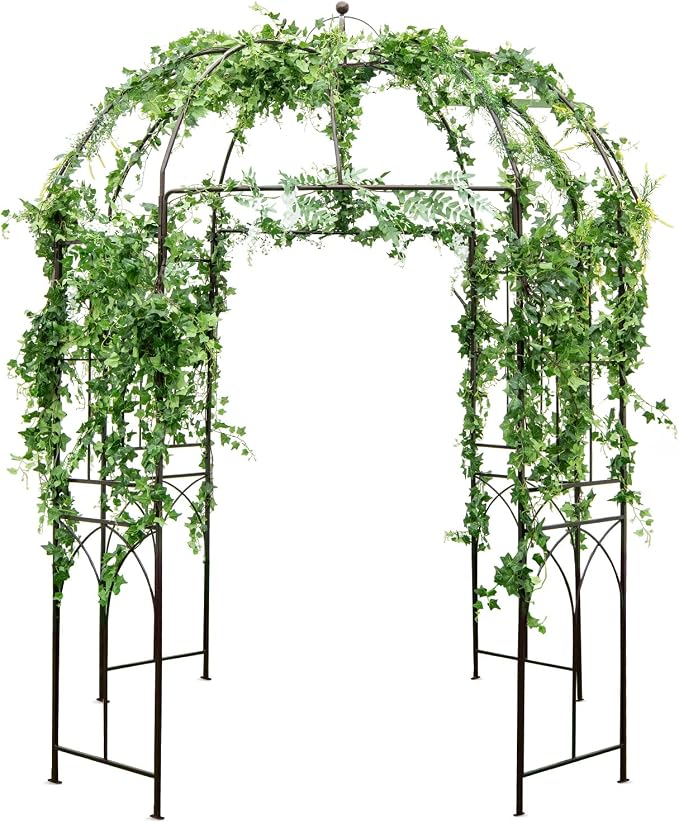 Safstar Birdcage Shape Garden Arbor, 8.4' H x 7' W Heavy-Duty Metal Pergola by Safstar
