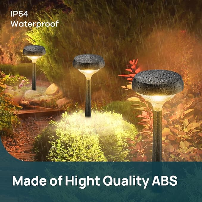 Linkind Solar Lights Outdoor 8 Pack, Solar Pathway Lights, Warm White Landscape - Image 6