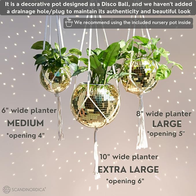 SCANDINORDICA Disco Ball Planter – Value Package: Mirror Disco Planter - Image 5