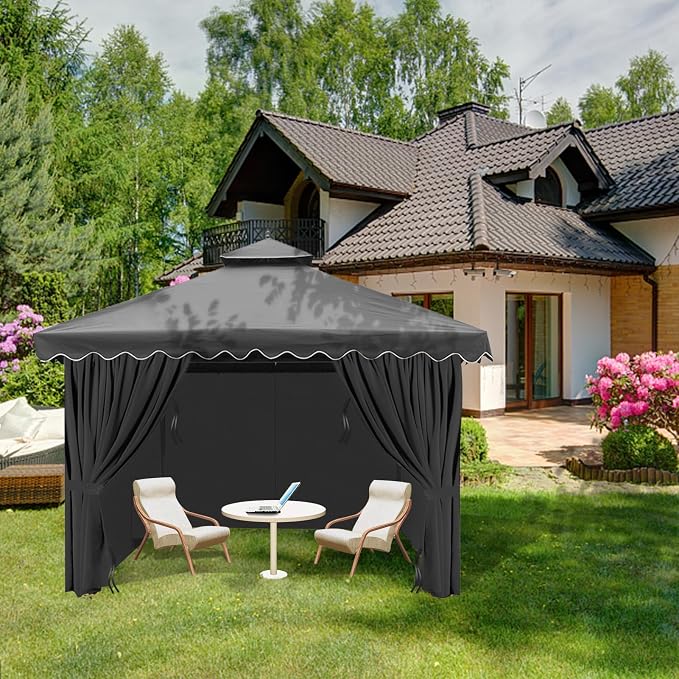 Gazebo Universal Replacement Privacy Curtain, 4-Panels Sidewall - Image 7