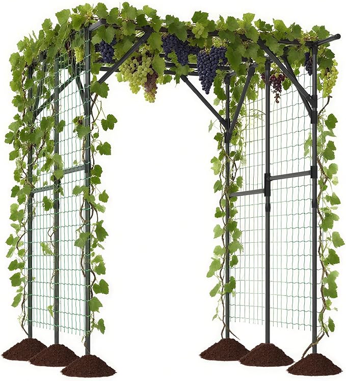 HAPPYGRILL Garden Arch Trellis for Climbing Plants Outdoor, Rustproof PE-Coated by HAPPYGRILL