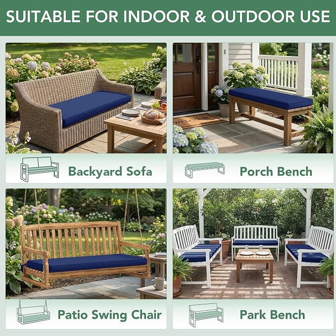 Outdoor Bench Cushion: Waterproof and Fade Resistant Patio Furniture Cushions - Image 7