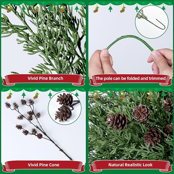 Faux Cedar Stems Artificial Norfolk Pine Branches - Image 6