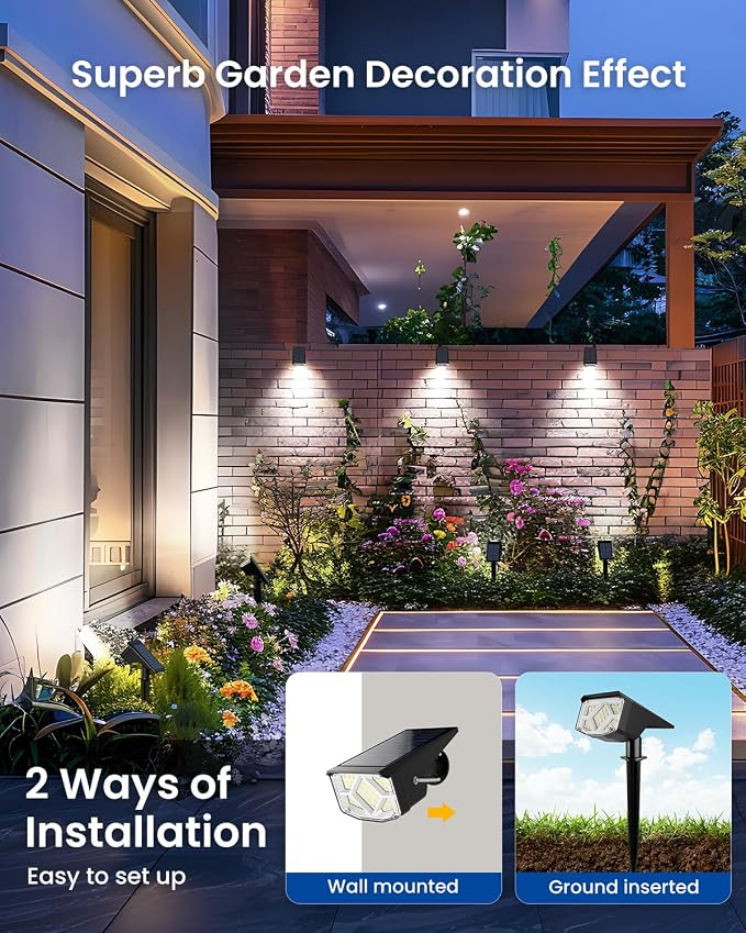 Solar Spot Lights Outdoor, Solar Lights Outdoor Waterproof IP65, Compact Design - Image 6