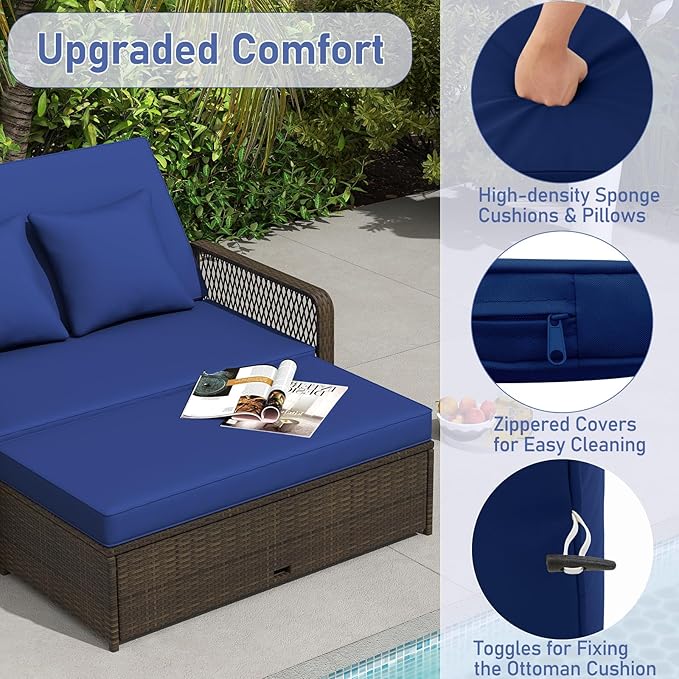 RELAX4LIFE Wicker Patio Outdoor Daybed - Image 5