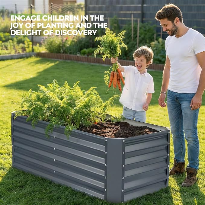 ZORMY 4×2×1.4ft Galvanized Raised Garden Bed Kit, Metal Planter Boxes Outdoor - Image 5
