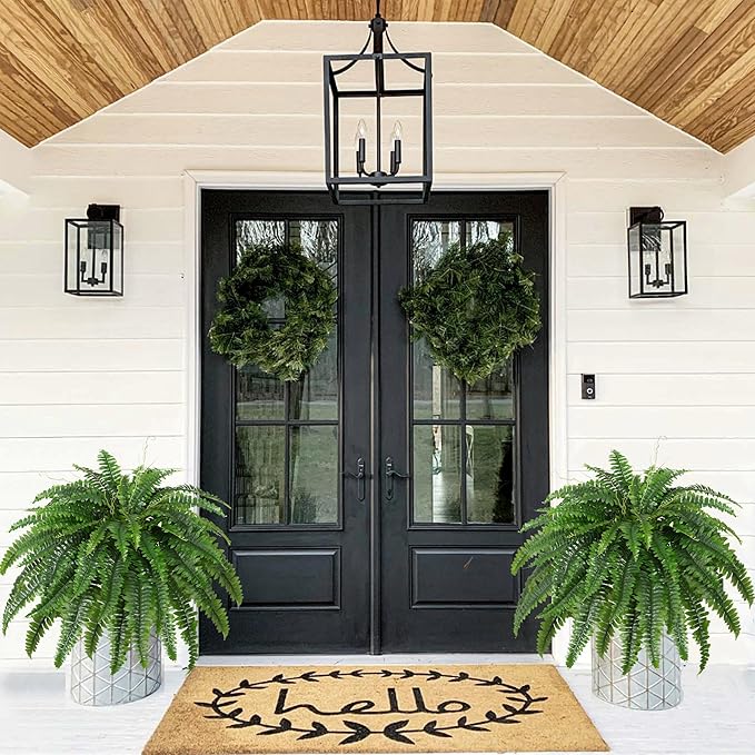 Artificial Boston Fern Bush- Set of 2 Large Artificial Ferns - Image 5