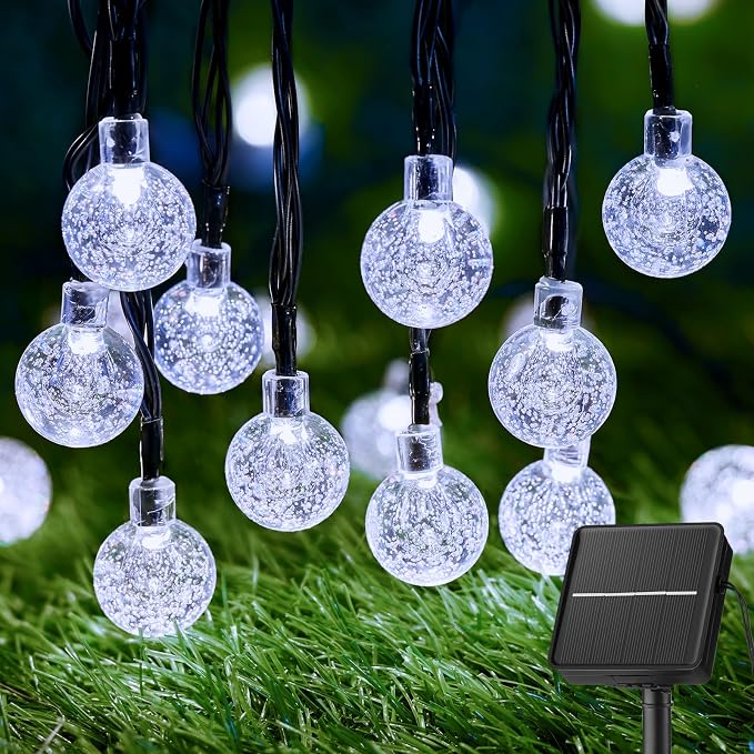 Brightown Solar String Lights Outdoor 60 Led 35.6 Feet 8 Lighting Modes Globe by Brightown