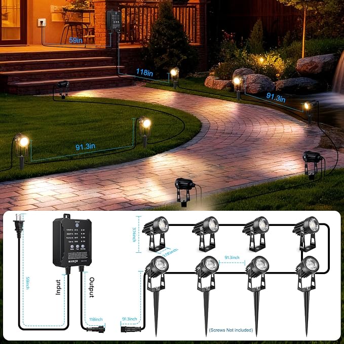 All-in-One Low Voltage Landscape Lighting Kit, 8 Pack Landscape Lights - Image 4